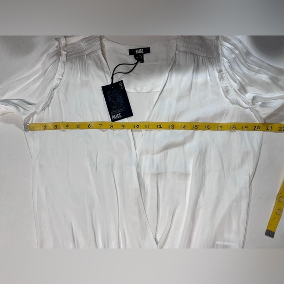 PAIGE -WHITNEY White rayon long sleeve body‎ suit size M. - Picture 14 of 15